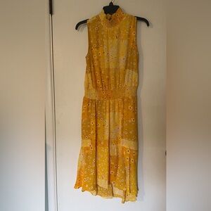 Nanette Lepore Yellow Floral Midi Dress